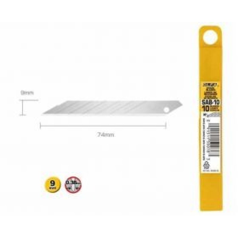 Olfa® snap-off blade SAB-10, 9mm/ 30 degrees (10)