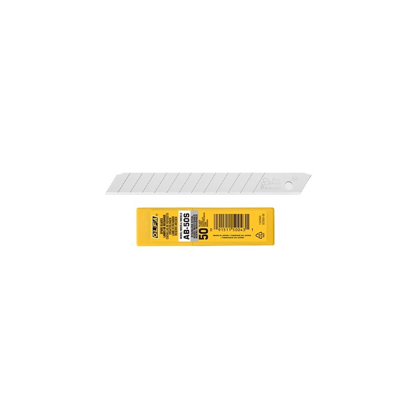 Olfa® snap-off blade AB-S, 9 mm, RVS (50)